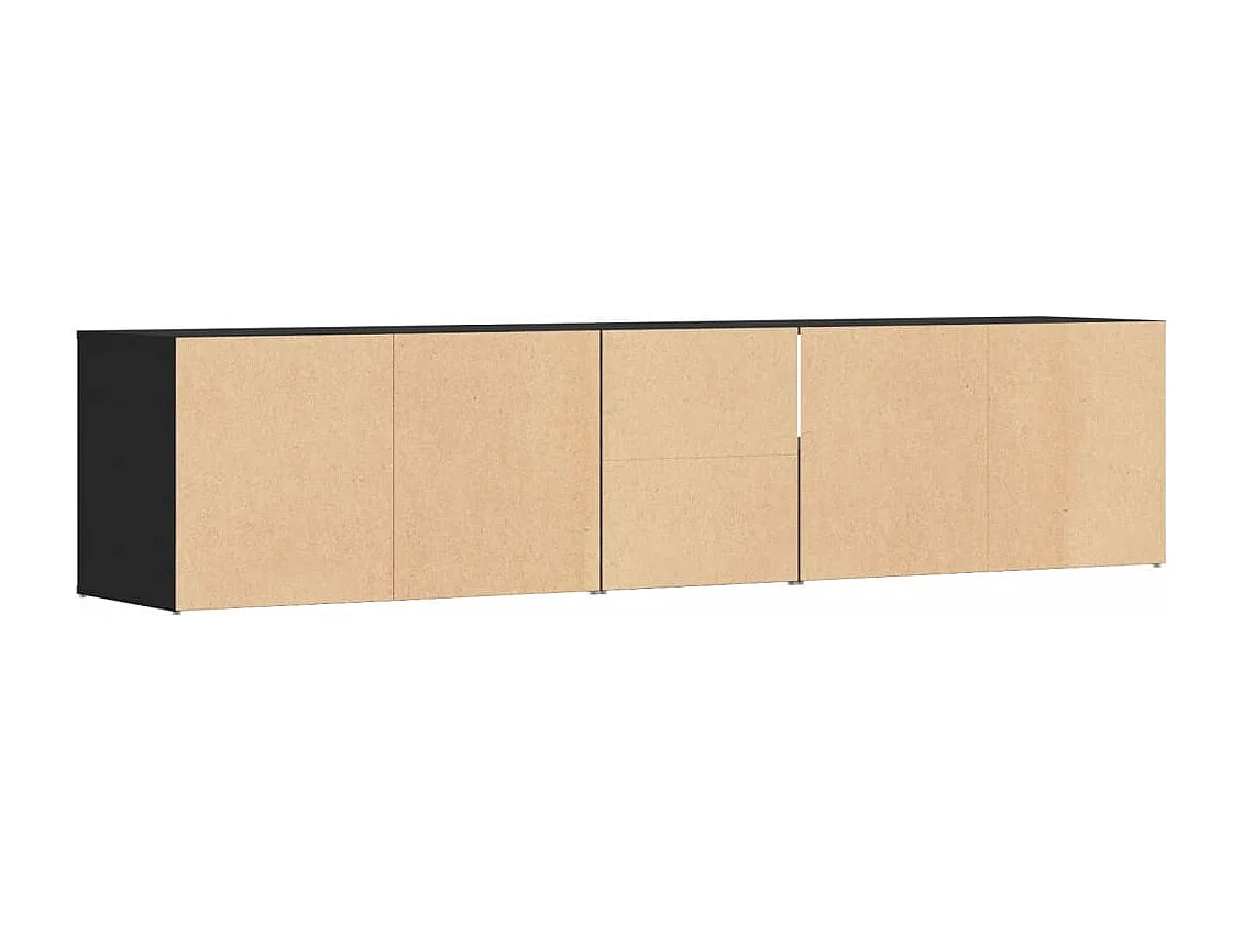 Armoire d'angle noir 200x40x45 cm bois d’ingénierie