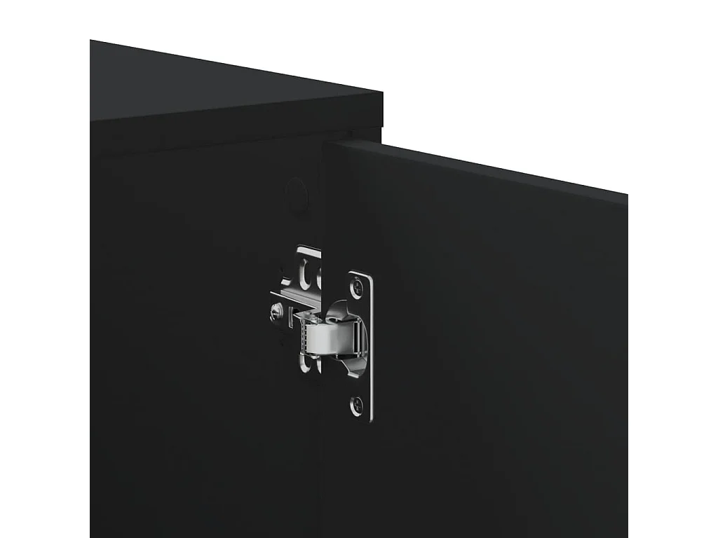 Armoire d'angle noir 200x40x45 cm bois d’ingénierie