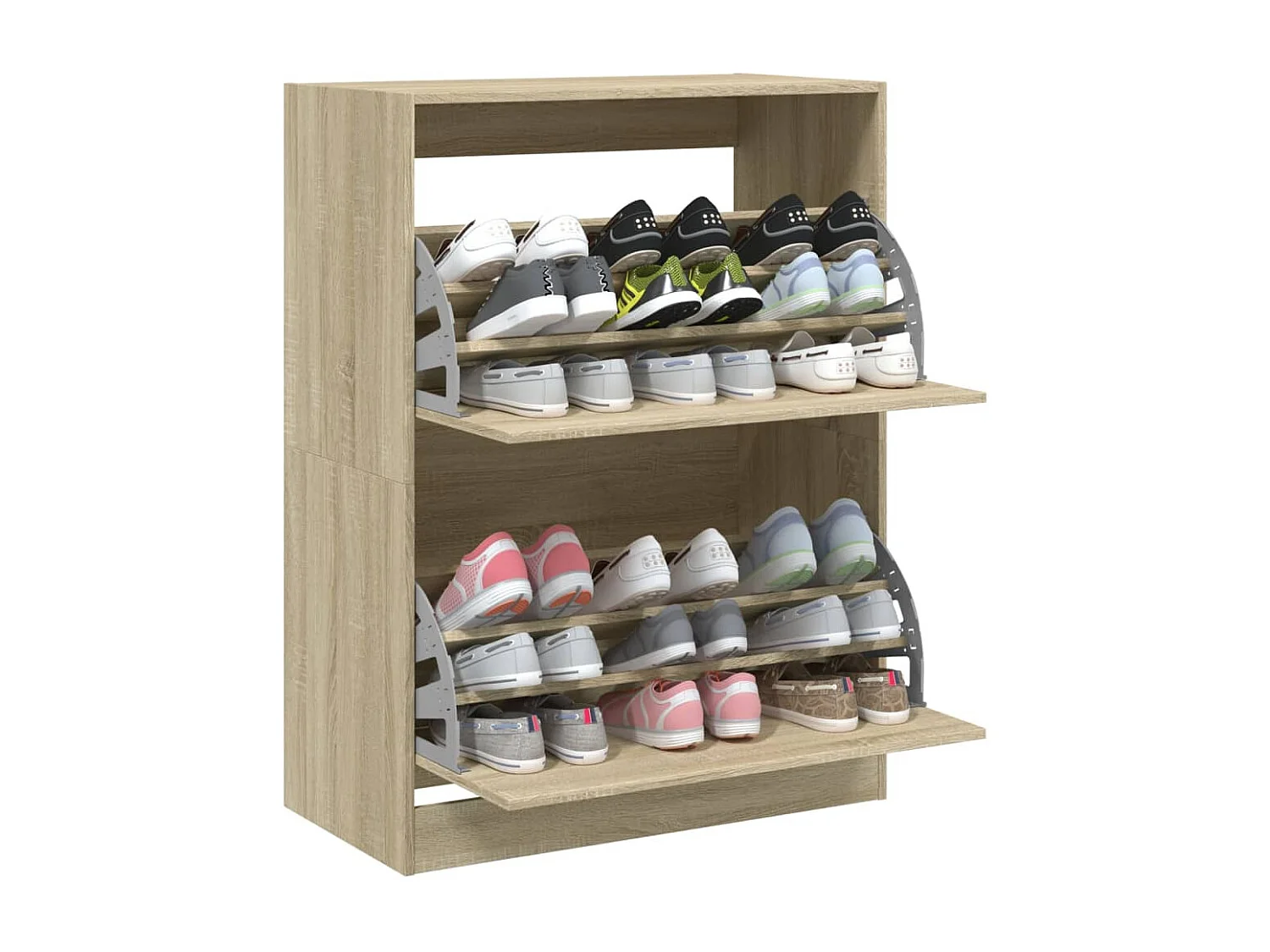 Schuhschrank aus Sonoma-Eiche mit 2 klappbaren Schubladen