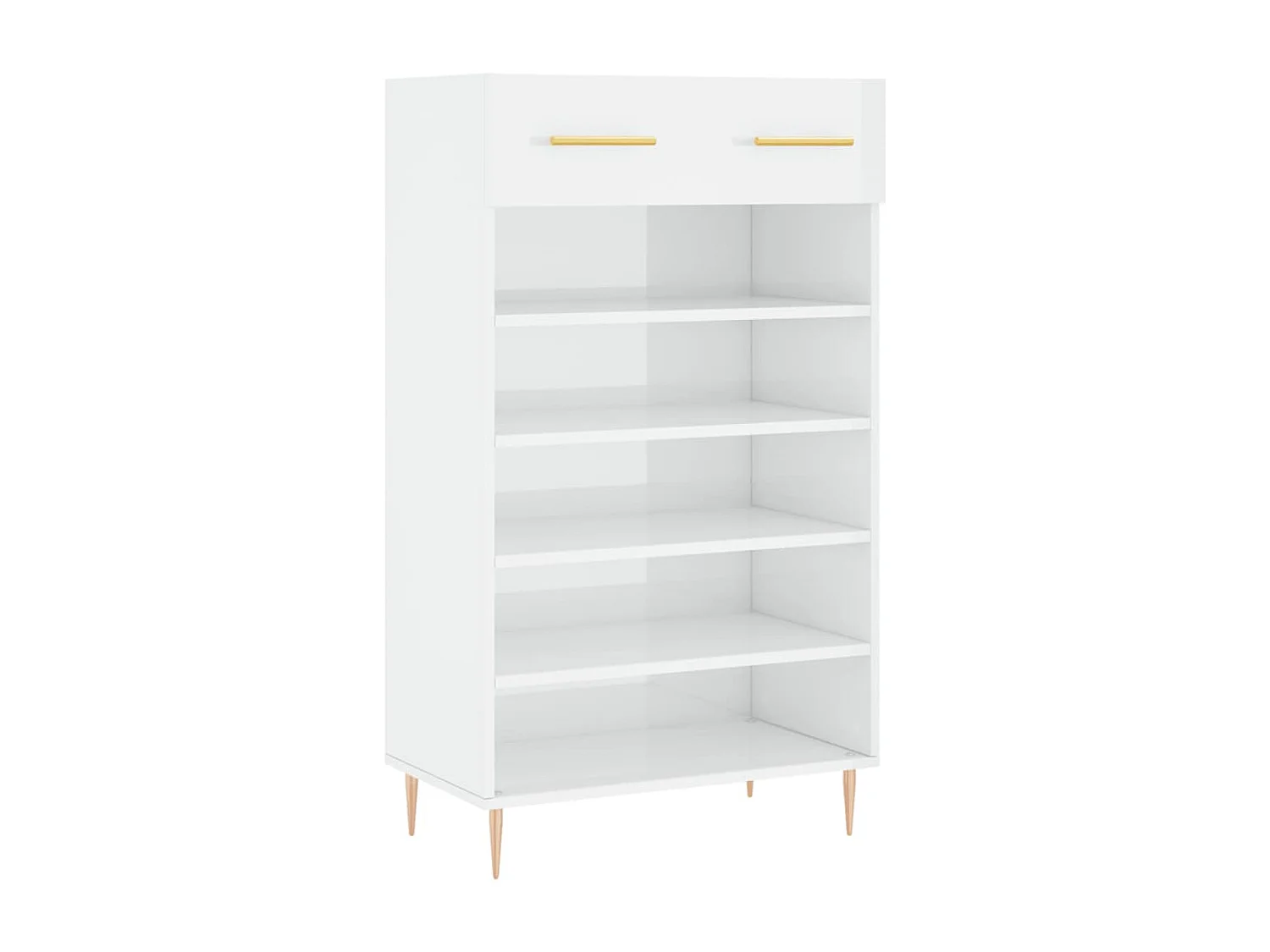 Armoire à chaussure Blanc brillant 60x35x105 cm Bois ingénierie