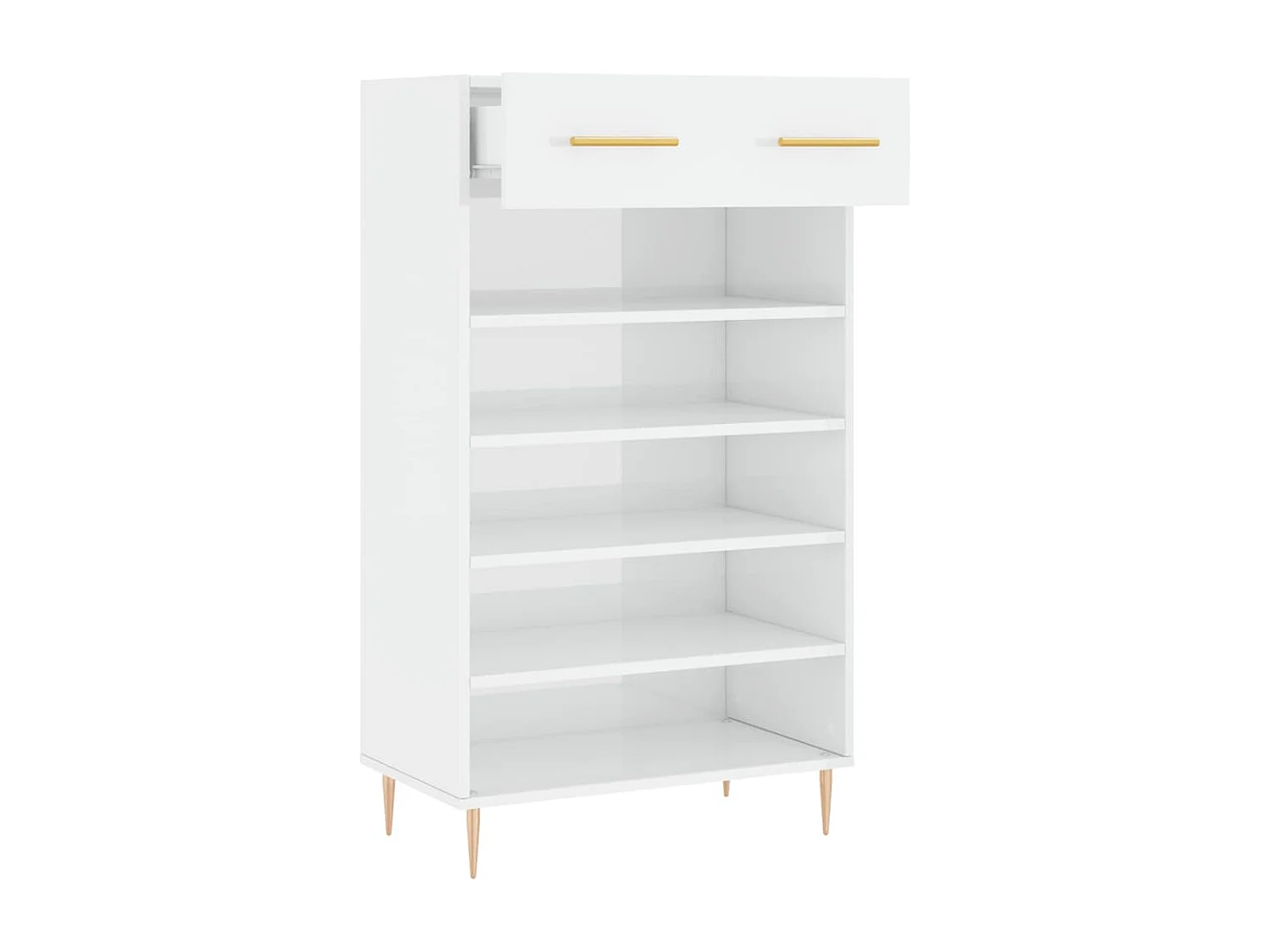 Armoire à chaussure Blanc brillant 60x35x105 cm Bois ingénierie