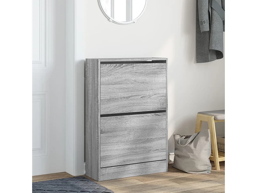 Armoire à chaussures sonoma gris 60x21x87,5 cm bois ingénierie