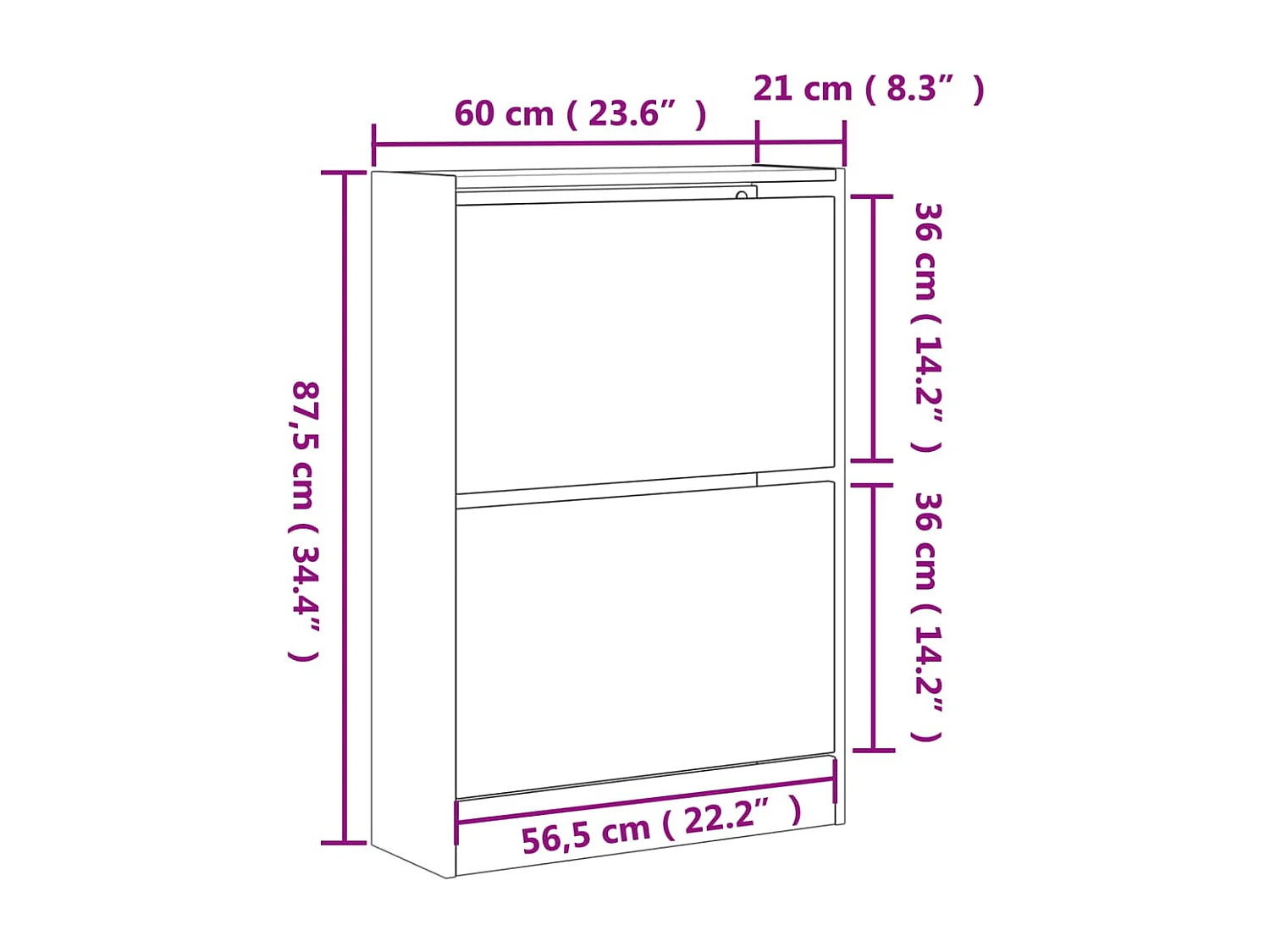 Armoire à chaussures sonoma gris 60x21x87,5 cm bois ingénierie