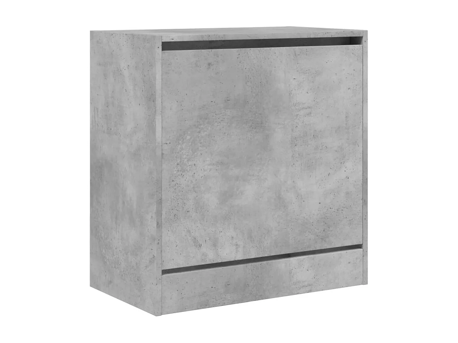 Sapateira cinza concreto 60x34x63,5 cm madeira projetada