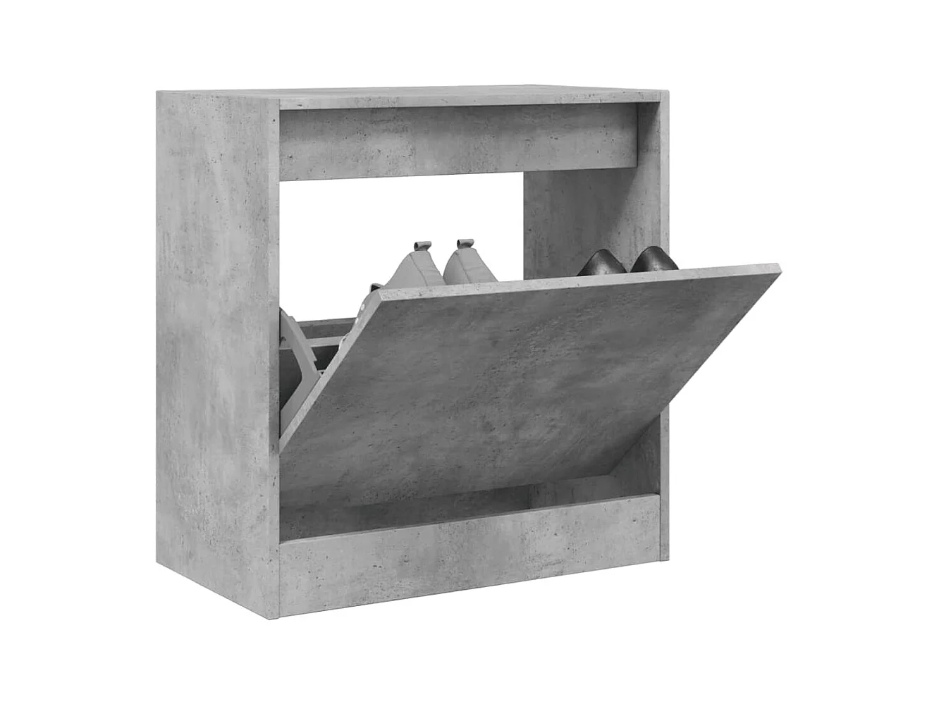 Betongrauer Schuhschrank 60x34x63,5 cm, Holzwerkstoff