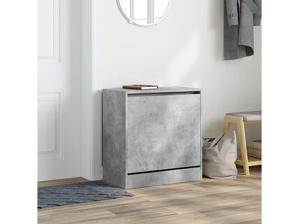 Armoire à chaussures gris béton 60x34x63,5 cm bois d'ingénierie