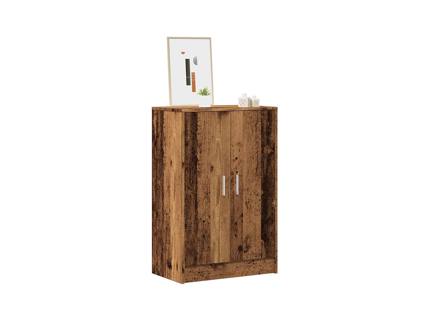 Schoenenkast oud hout 60x35x92 cm samengesteld hout