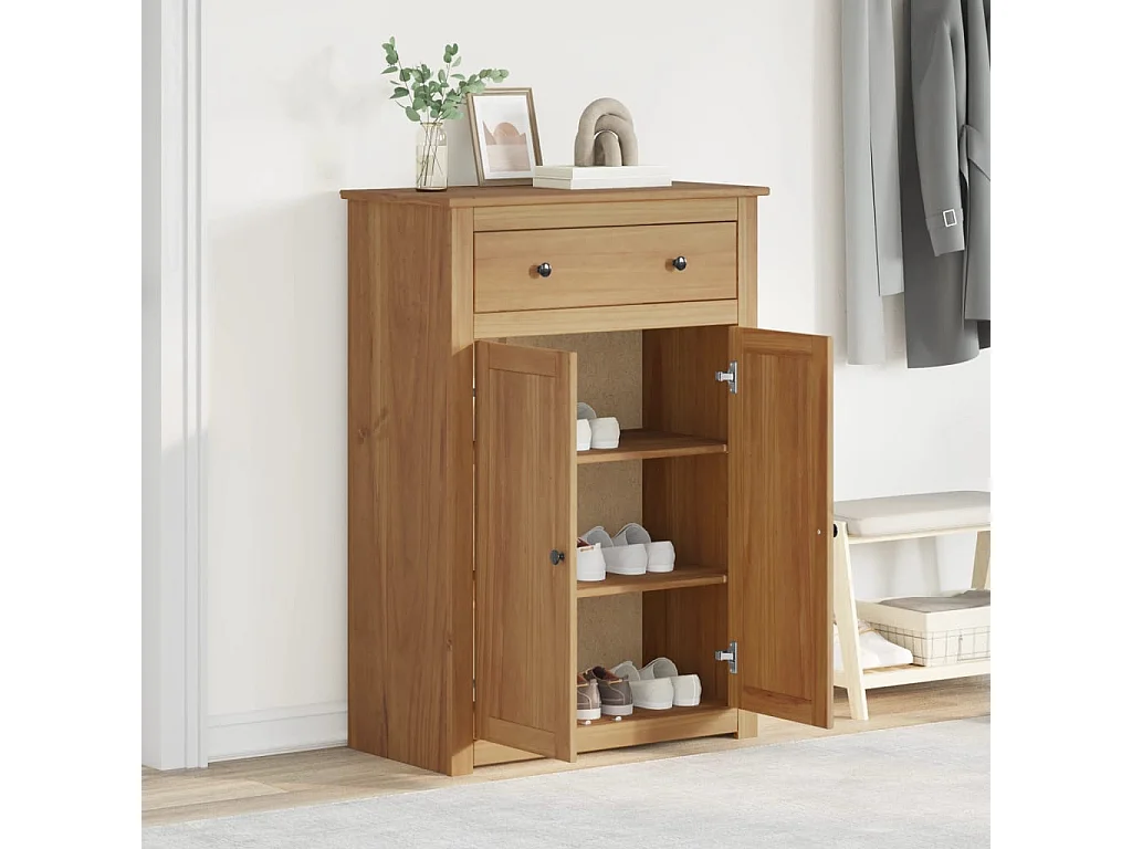 Armoire à chaussures Panama 80x40x114 cm bois de pin massif