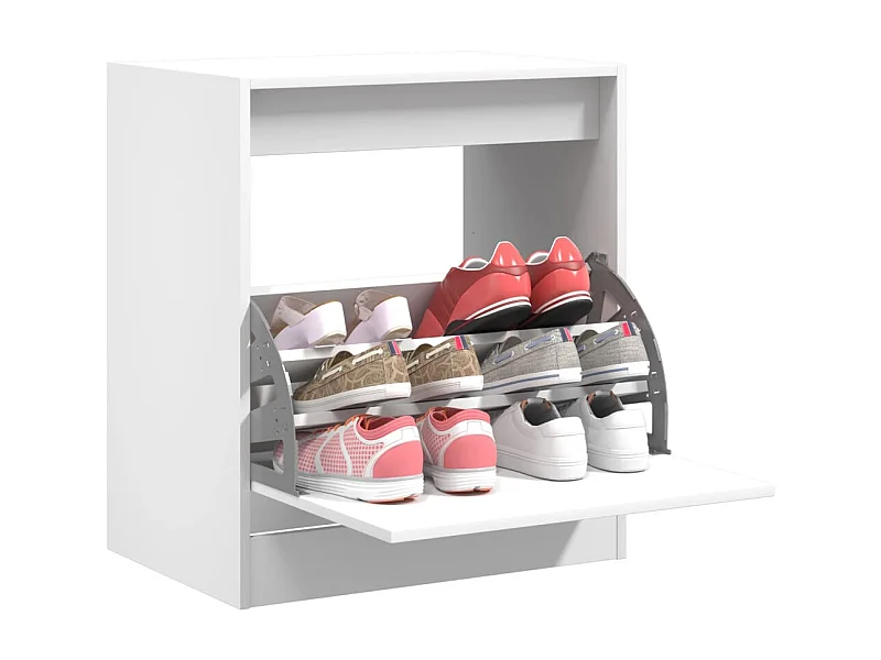 Armoire à chaussures blanc 60x42x69 cm bois d'ingénierie