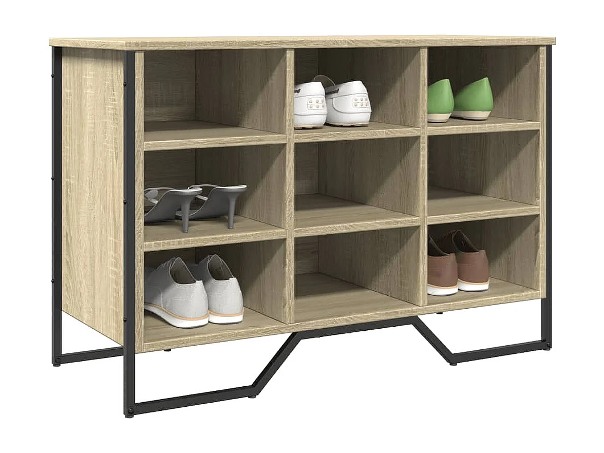 Zapatero roble Sonoma 90x38x61,5 cm madera contrachapada