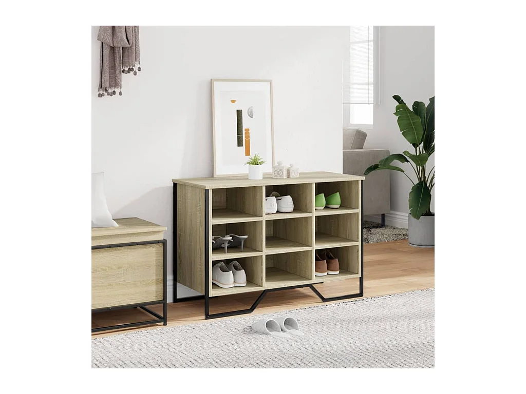 Armoire à chaussures chêne sonoma 90x38x61,5 cm bois ingénierie