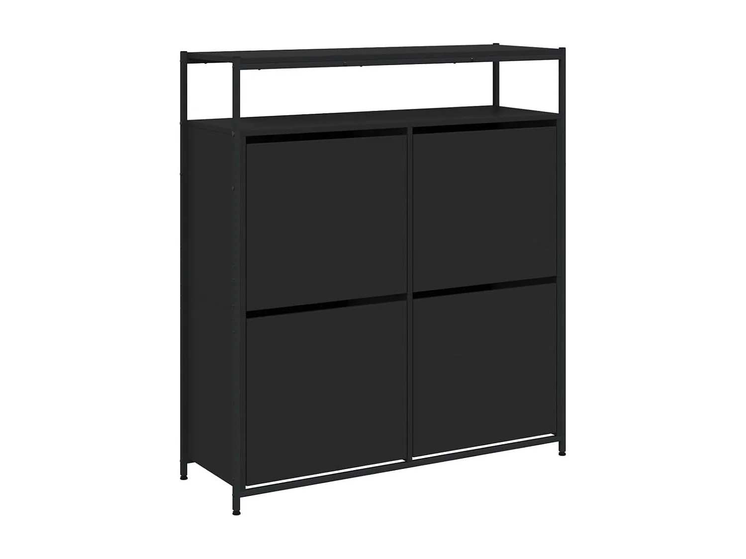 Armoire à chaussures 4 tiroirs rabattables noir 100x34x112 cm