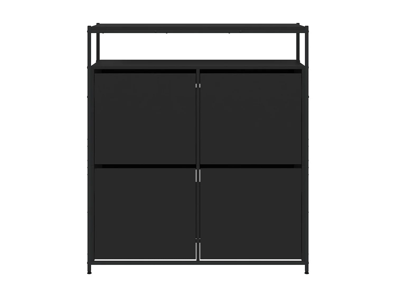 Armoire à chaussures 4 tiroirs rabattables noir 100x34x112 cm