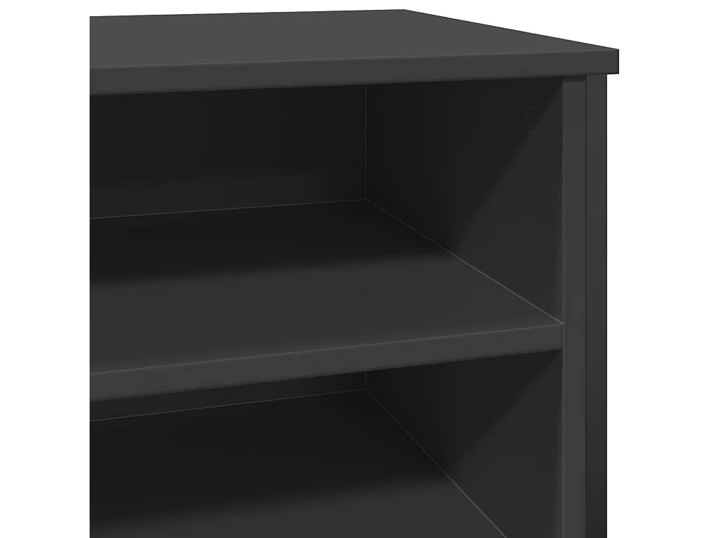 Armoire à chaussures noir 80x38x78 cm bois d'ingénierie