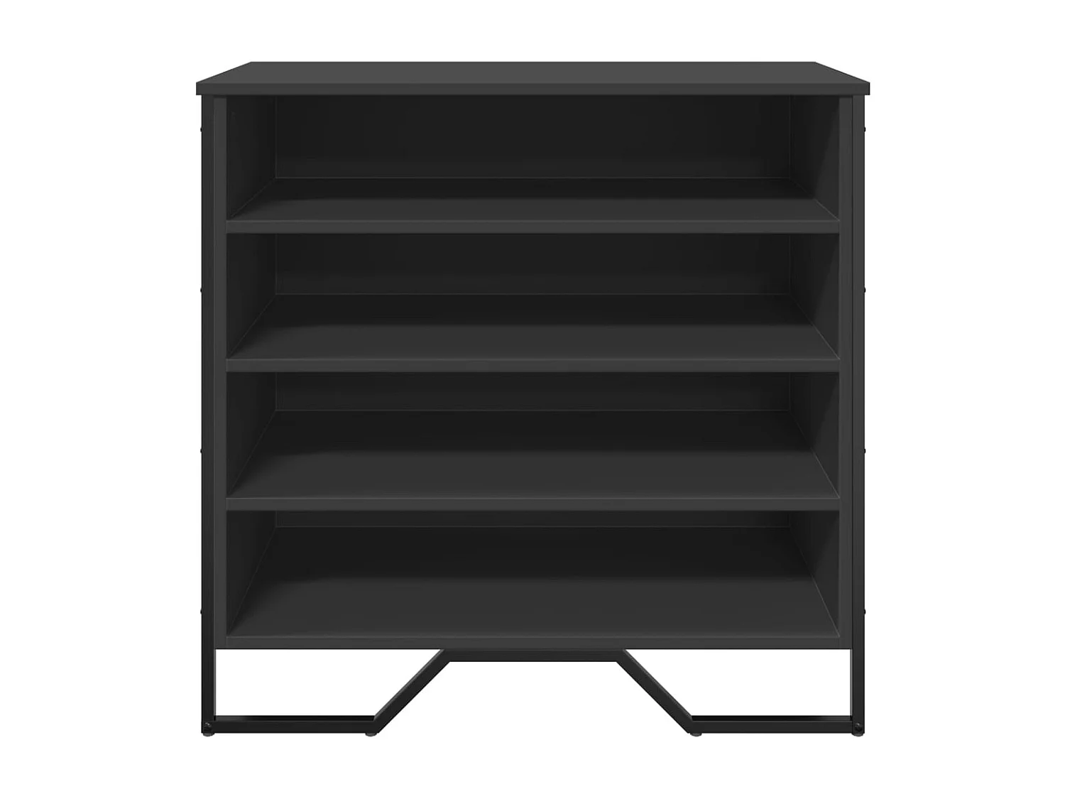 Armoire à chaussures noir 80x38x78 cm bois d'ingénierie