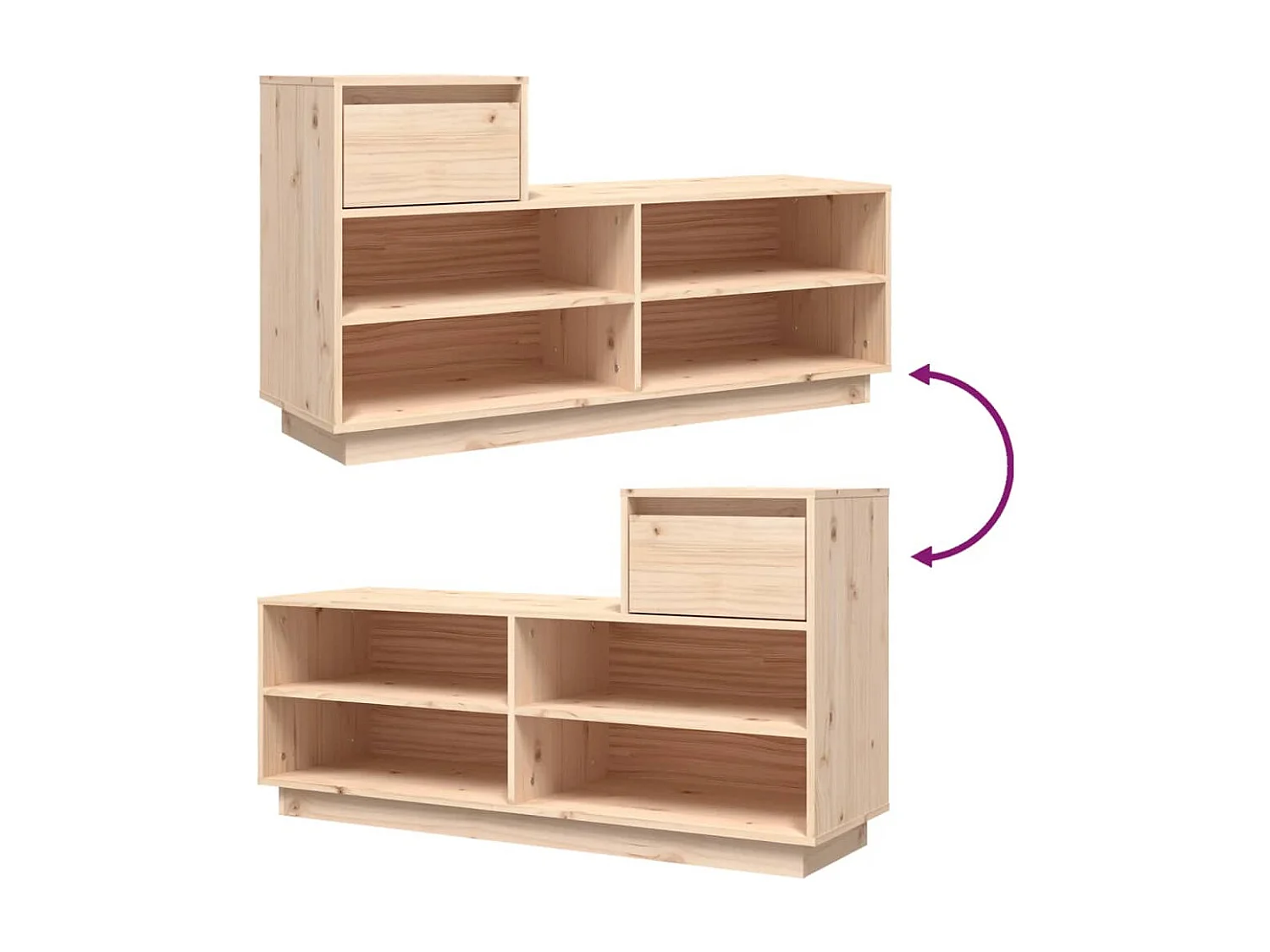 Armoire à chaussures 110x34x61 cm Bois de pin massif