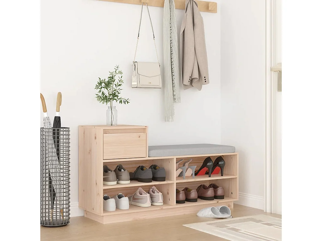 Armoire à chaussures 110x34x61 cm Bois de pin massif