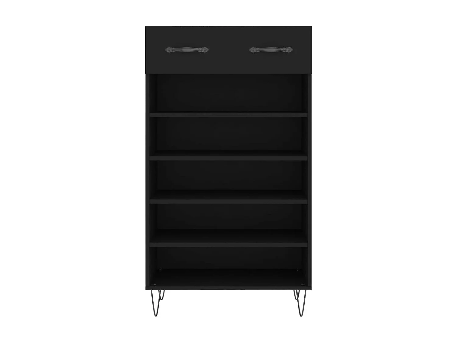 Zapatero negro 60x35x105 cm de madera contrachapada