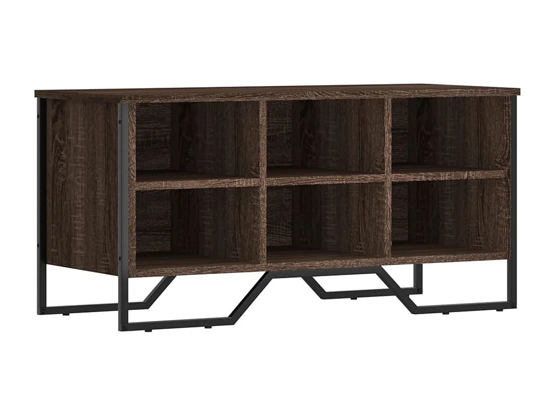 Schuhschrank aus brauner Eiche, 90 x 38 x 45,5 cm, Holzwerkstoff