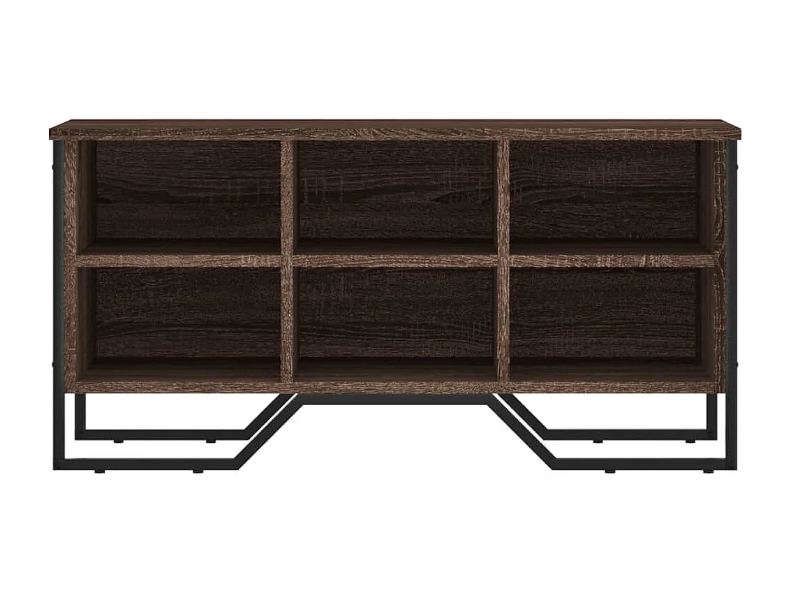 Schuhschrank aus brauner Eiche, 90 x 38 x 45,5 cm, Holzwerkstoff