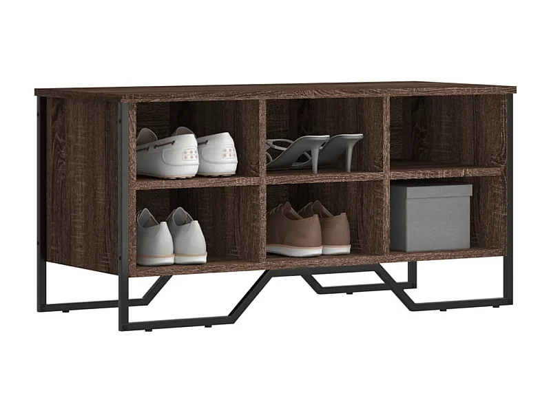 Bruin eiken schoenenkast 90x38x45,5 cm samengesteld hout