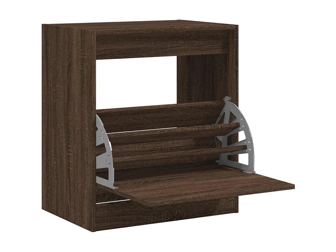 Schuhschrank aus brauner Eiche, 60 x 42 x 69 cm, Holzwerkstoff