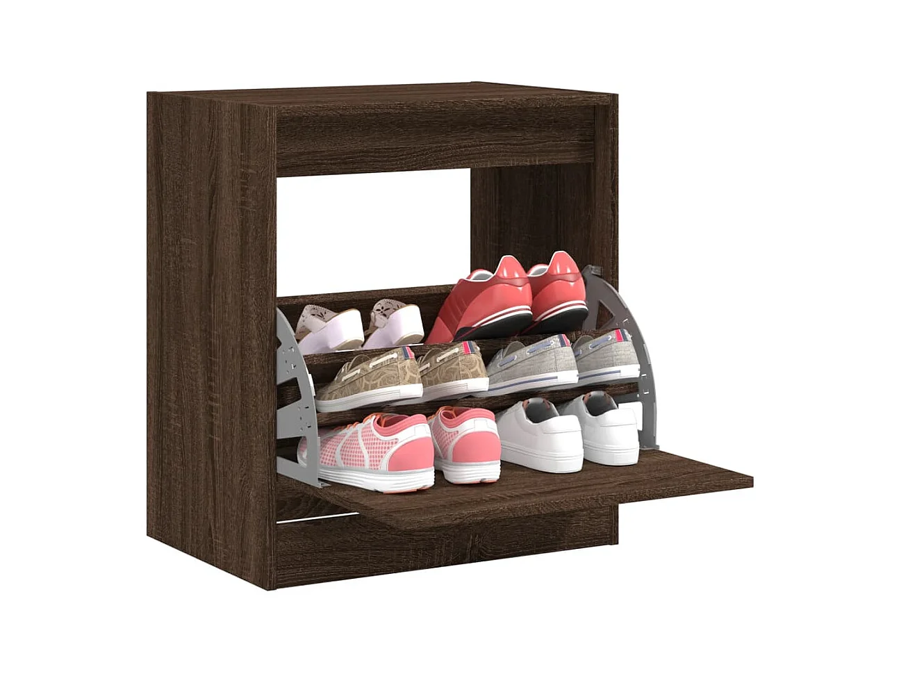 Armoire à chaussures chêne marron 60x42x69 cm bois ingénierie