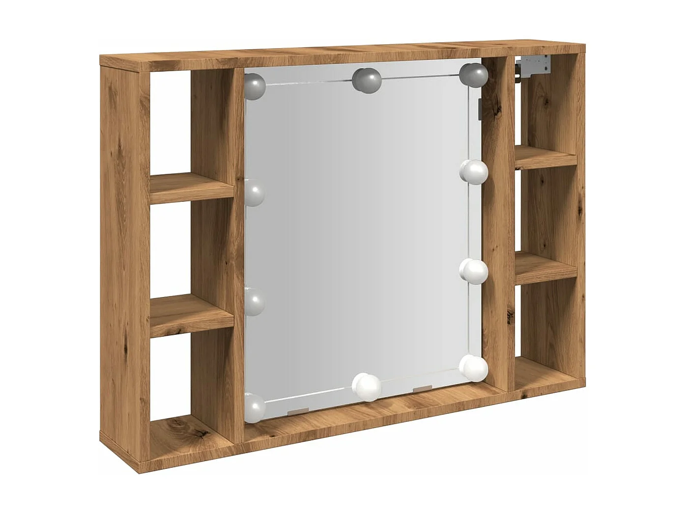 Armoire à miroir avec LED chêne artisanal 76x15x55 cm