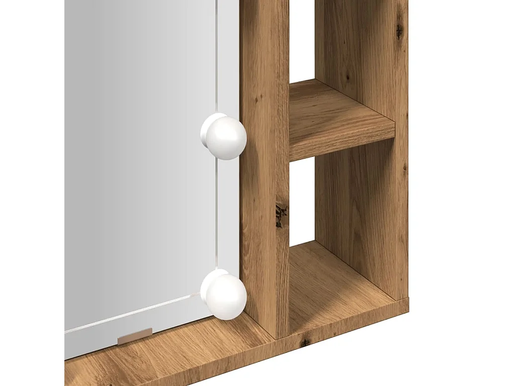 Armoire à miroir avec LED chêne artisanal 76x15x55 cm