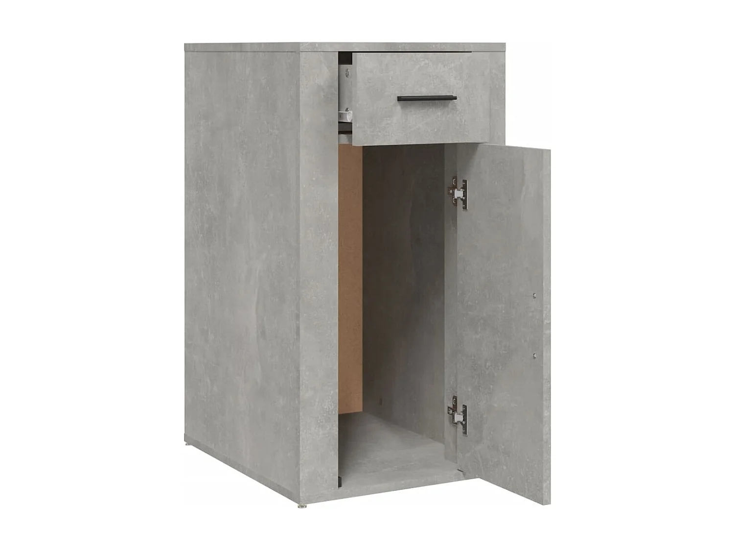 Armário de escritório concreto cinza 40x49x75 cm madeira trabalhada