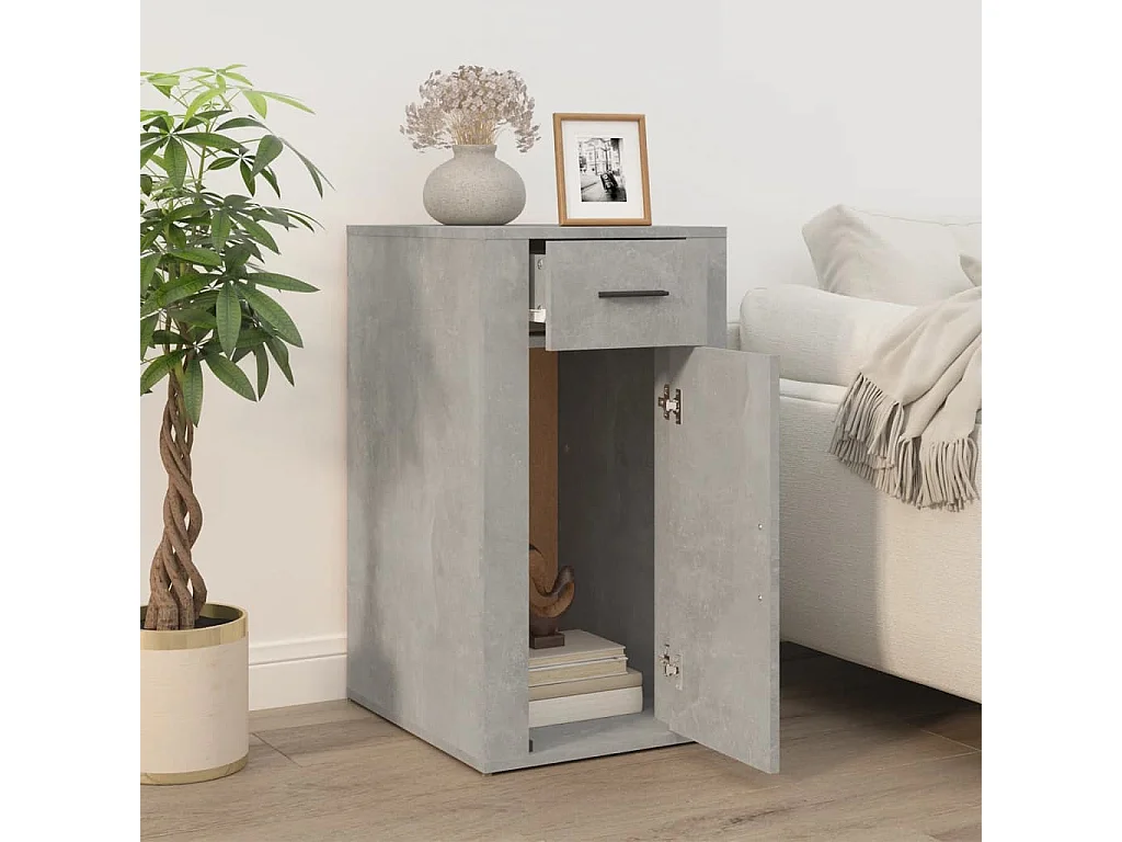 Armadio da ufficio Grigio cemento 40x49x75 cm MDF