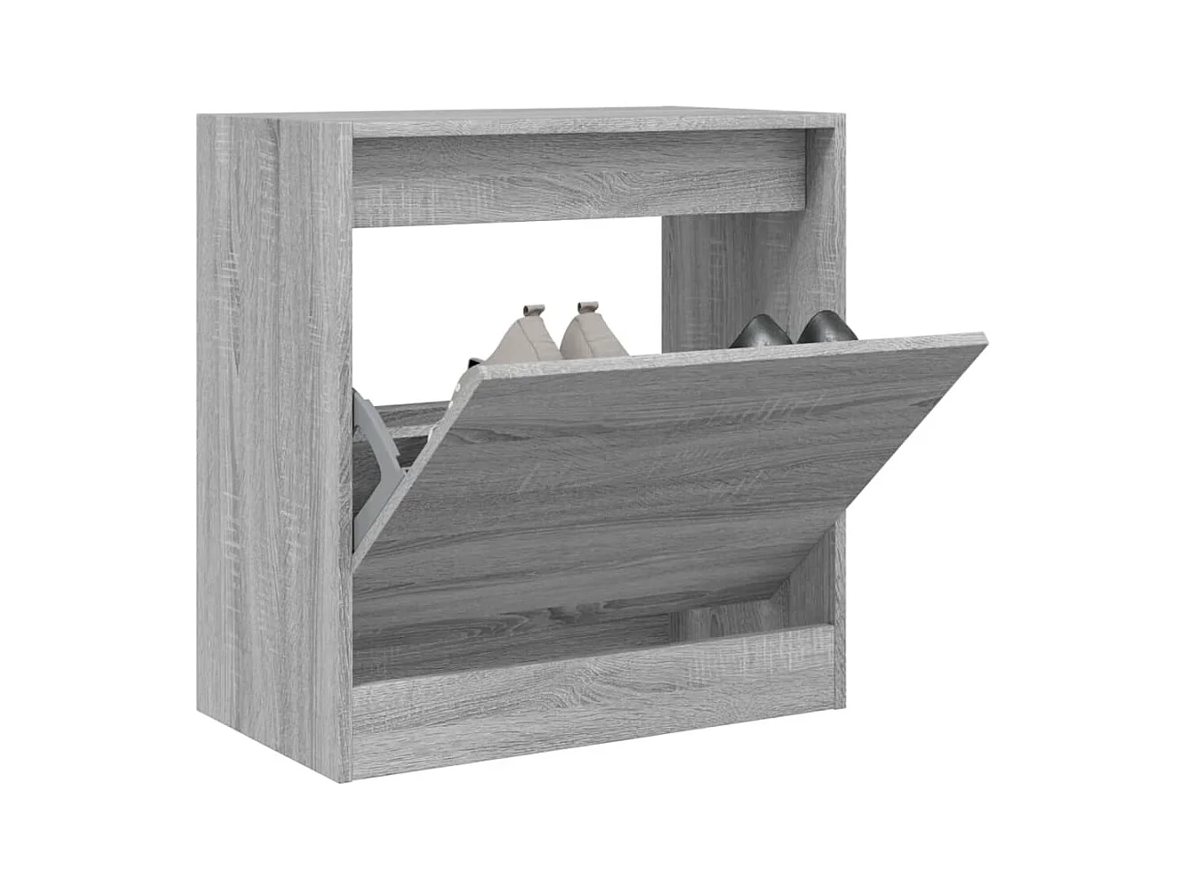 Meuble à chaussures sonoma gris 60x34x63,5 cm bois d'ingénierie