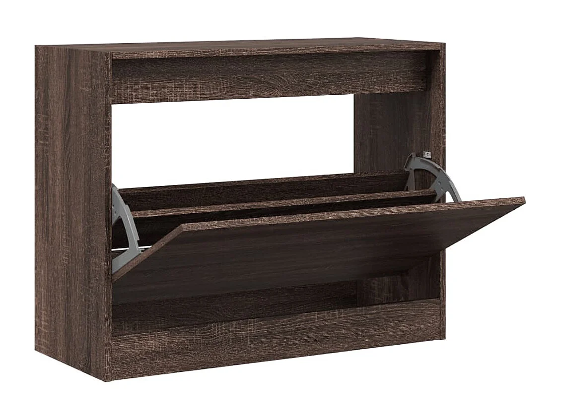 Armoire à chaussures chêne marron 80x34x63 cm bois ingénierie