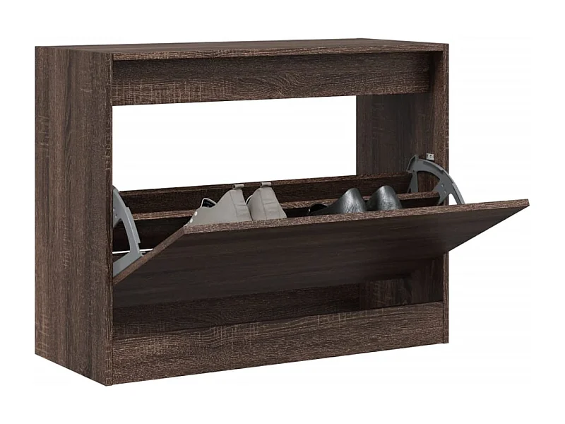 Armoire à chaussures chêne marron 80x34x63 cm bois ingénierie