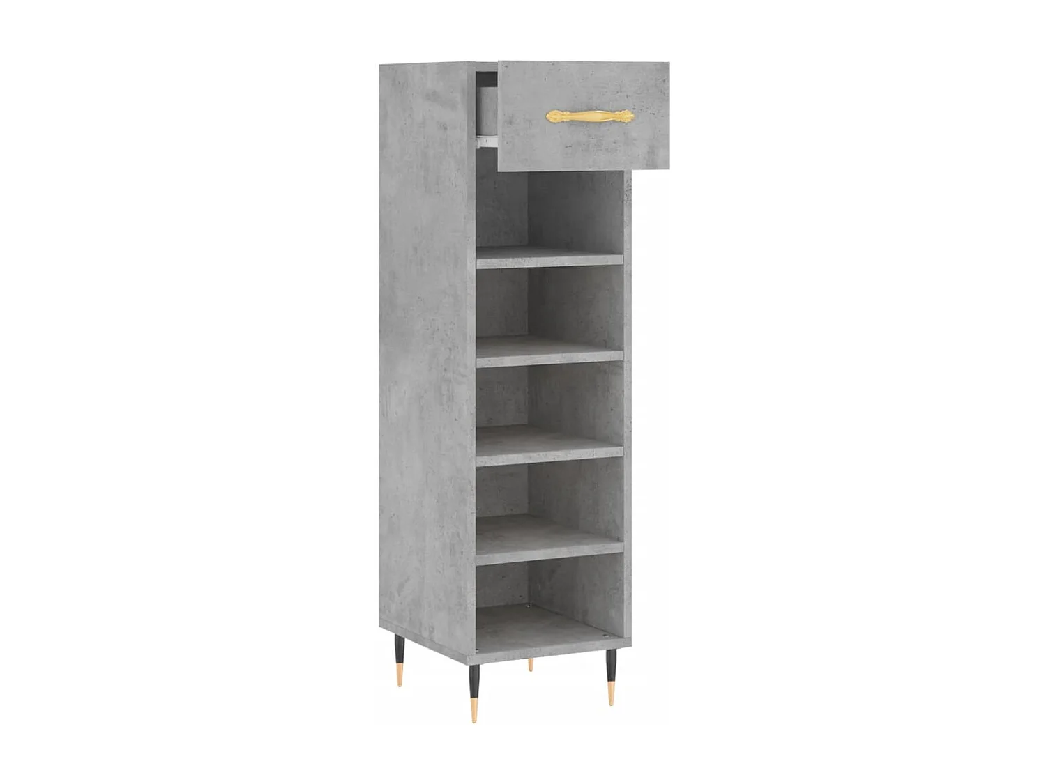 Armoire à chaussures gris béton 30x35x105 cm bois d'ingénierie