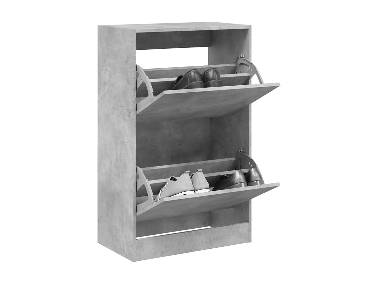 Zapatero gris hormigón 60x34x96,5 cm de madera contrachapada