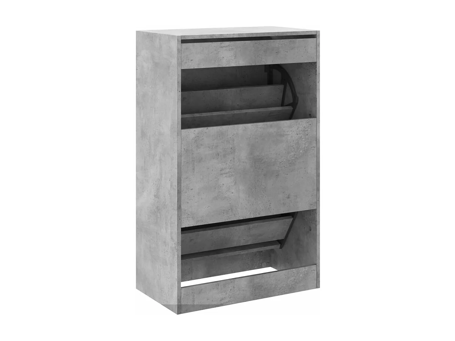 Zapatero gris hormigón 60x34x96,5 cm de madera contrachapada