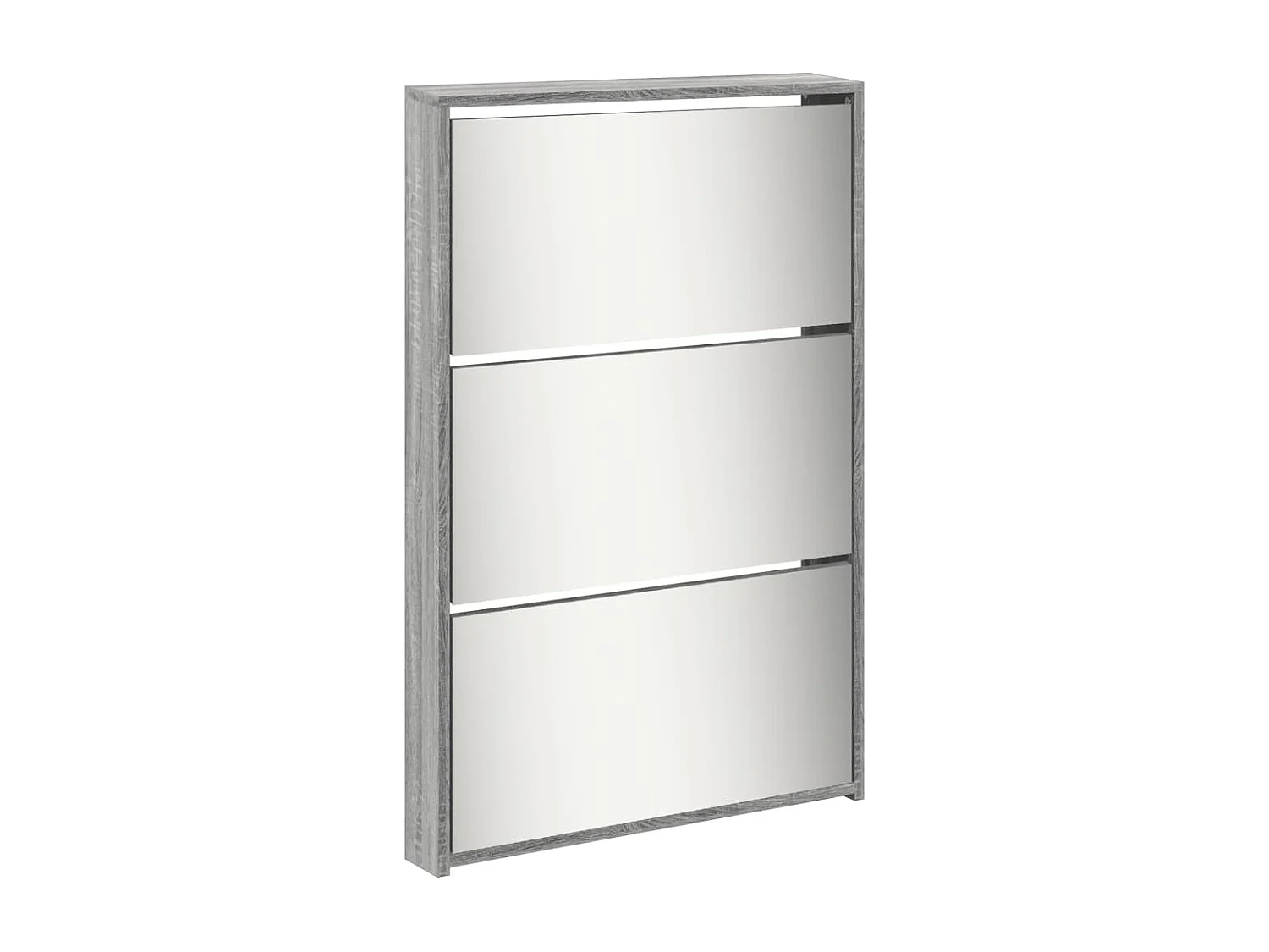 Scarpiera a specchio a 5 ripiani sonoma grigio 63x17x169,5 cm