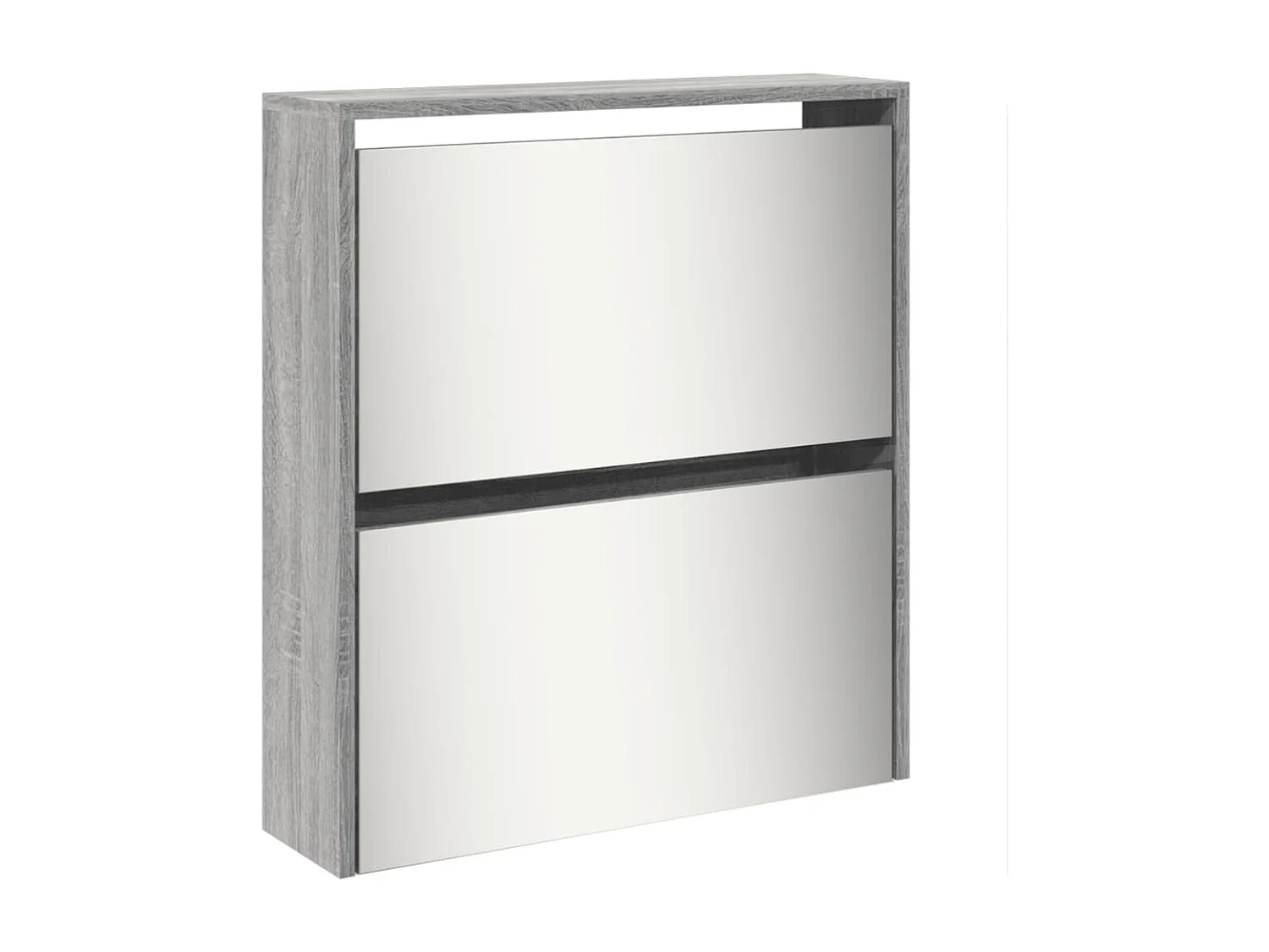 Armoire à chaussures miroir 5 niveaux sonoma gris 63x17x169,5cm