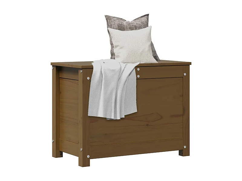 Boîte de rangement Marron miel 60x32x45,5 cm Bois massif de pin