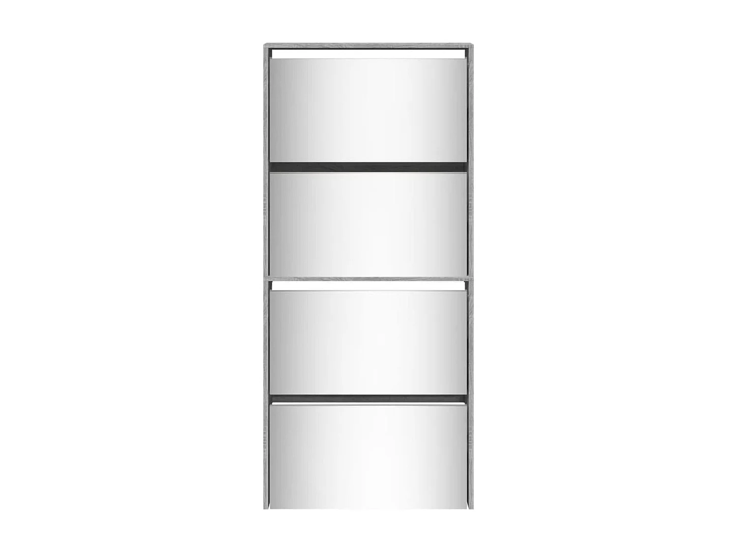 Armoire à chaussures miroir 4 niveaux sonoma gris 63x17x134 cm
