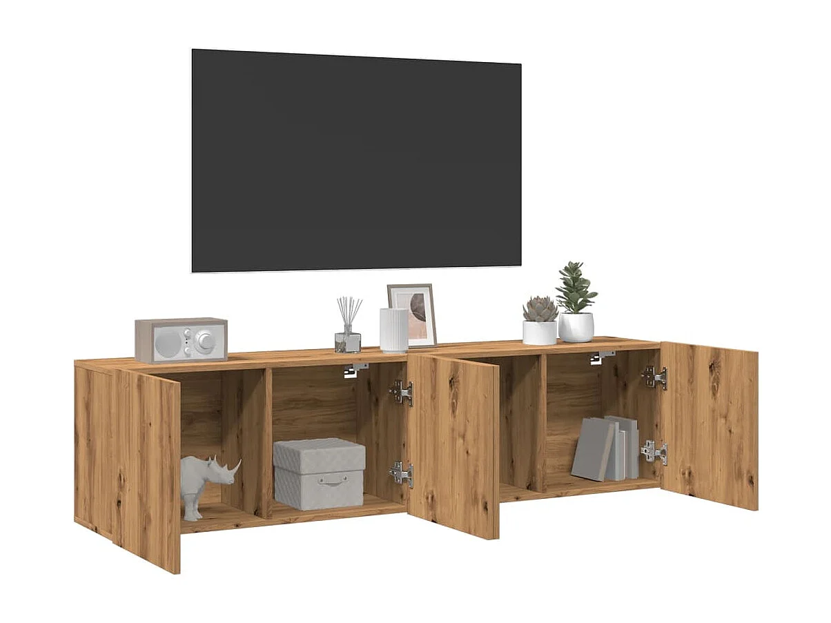 Meubles TV muraux 2 pcs chêne artisanal 80x30x41 cm