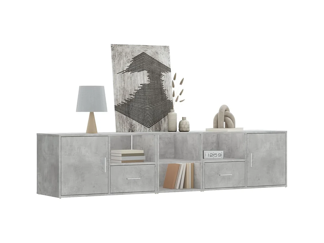 Betongrijze hoekkast 200x40x45 cm samengesteld hout