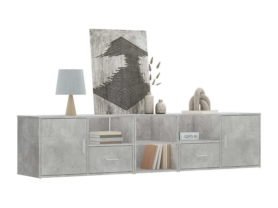 Armoire d'angle gris béton 200x40x45 cm bois d’ingénierie