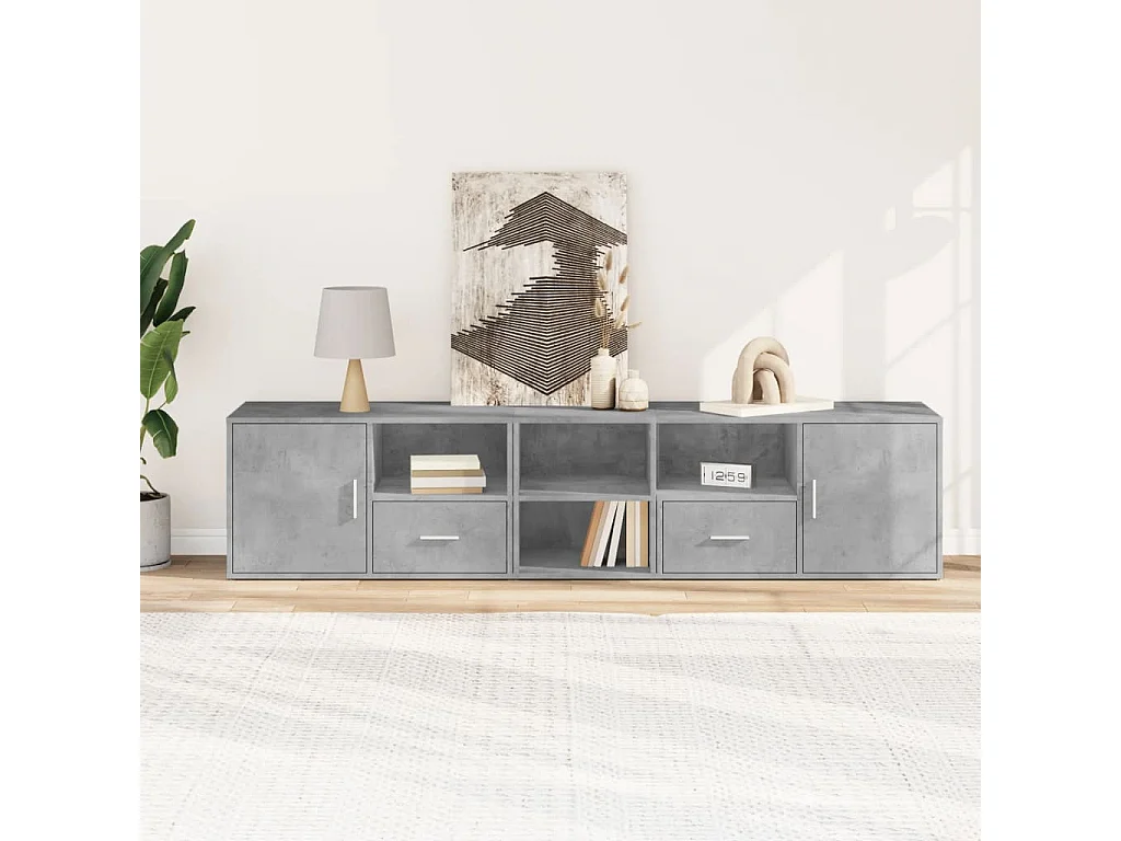 Armoire d'angle gris béton 200x40x45 cm bois d’ingénierie