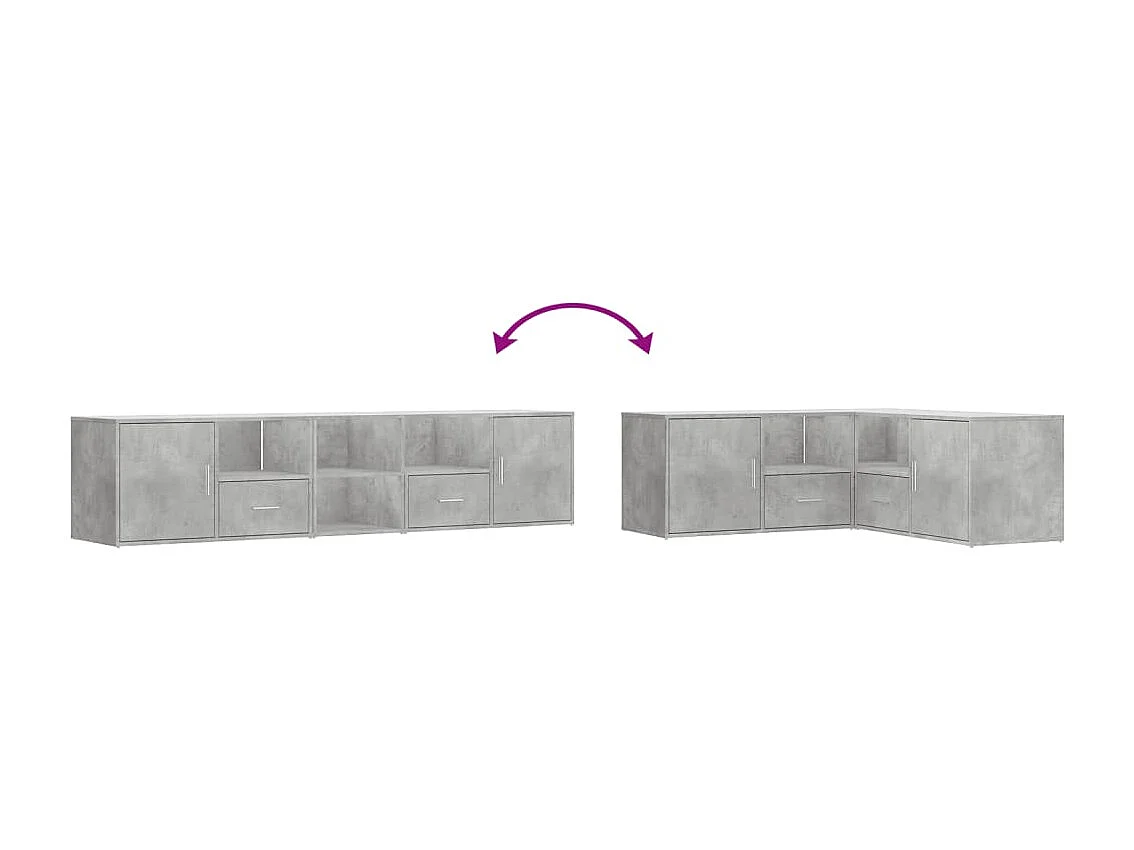 Armoire d'angle gris béton 200x40x45 cm bois d’ingénierie