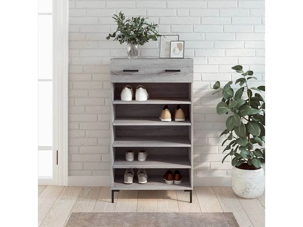 Armoire à chaussures sonoma gris 60x35x105 cm bois d'ingénierie