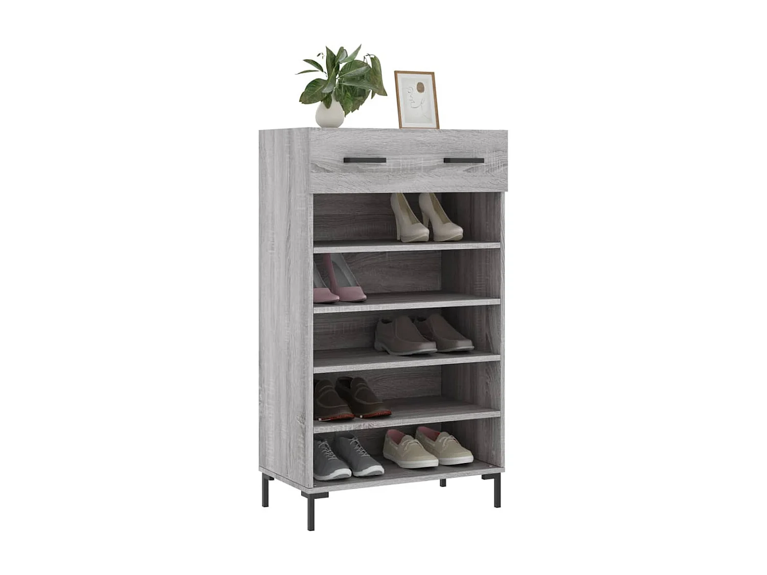 Armoire à chaussures sonoma gris 60x35x105 cm bois d'ingénierie