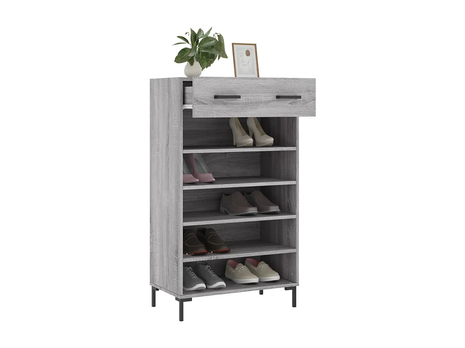 Armoire à chaussures sonoma gris 60x35x105 cm bois d'ingénierie