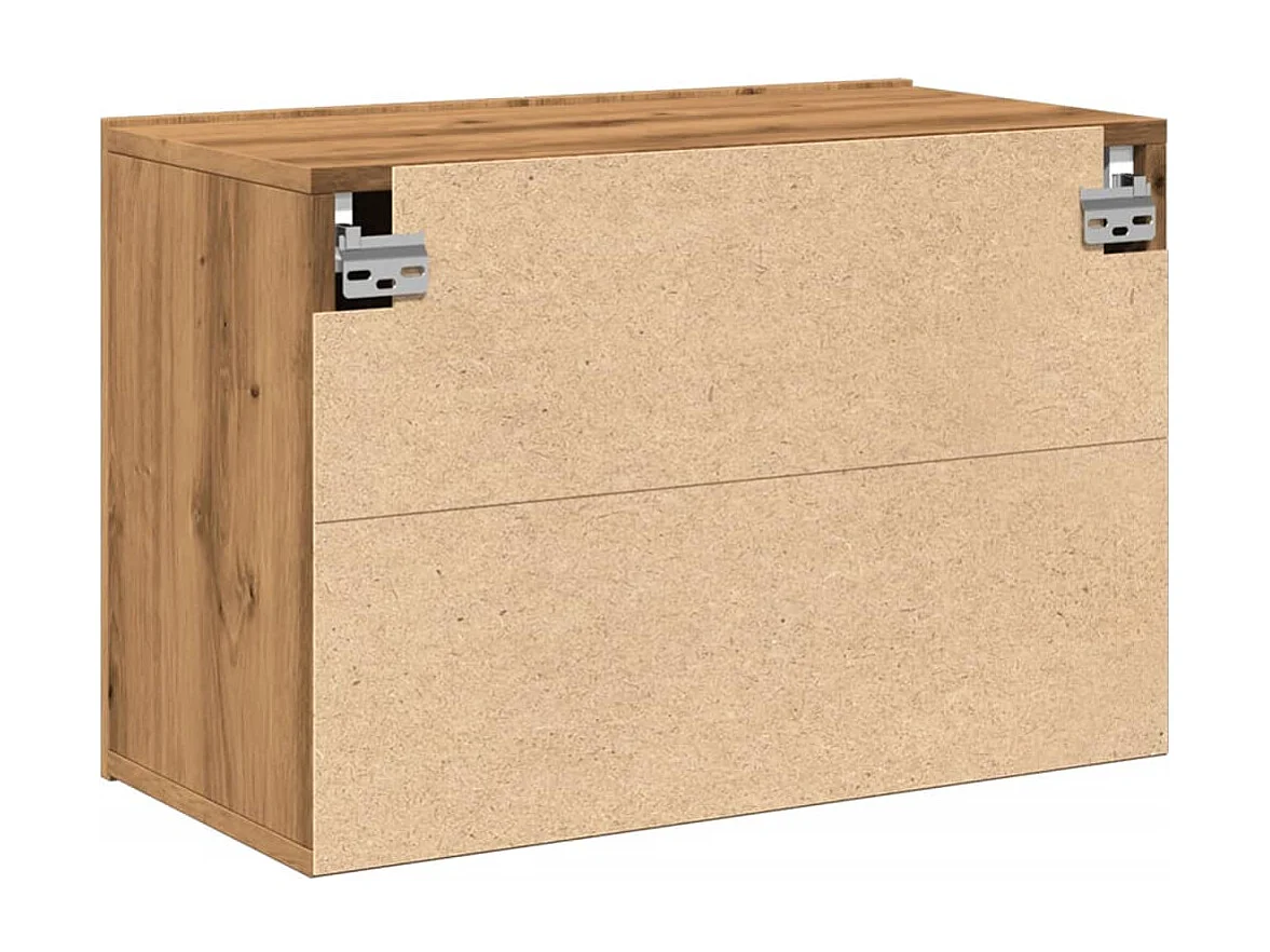 Meuble TV mural chêne artisanal 60x30x41 cm